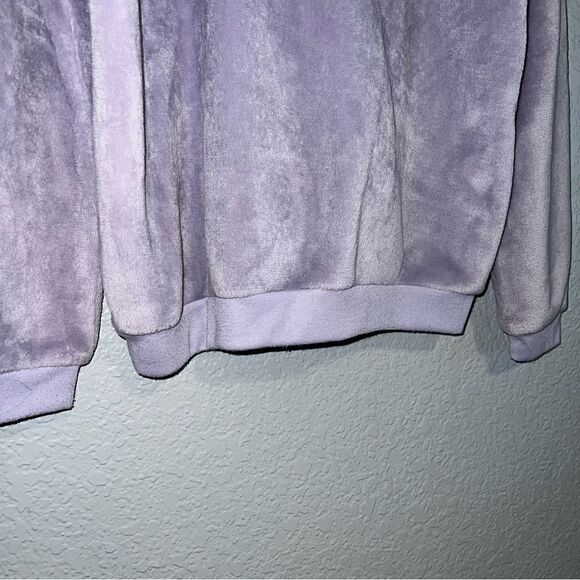 Love Tribe Juniors Round Neck Too Cold To Care Plush Sweatshirt Purple Large - Picture 7 of 7